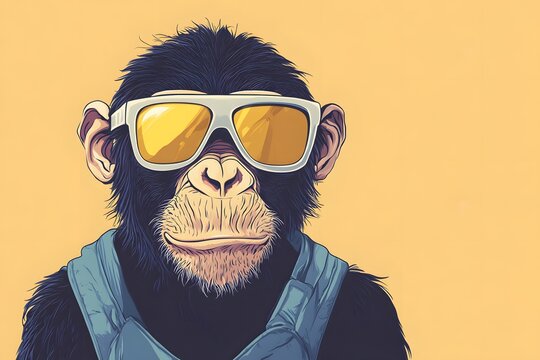 Viral monkey illustration in adverts style
