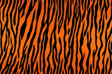 A tiger skin pattern with deep orange and black stripes for a vibrant background, AI Generated