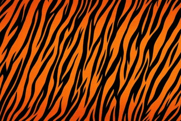 A tiger skin pattern with deep orange and black stripes for a vibrant background, AI Generated