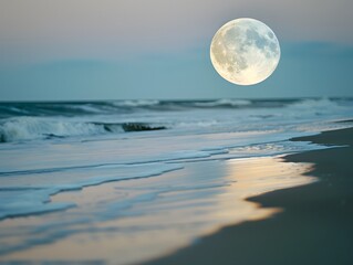 Full Moon Over the Ocean
