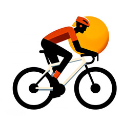 Obraz premium Isolated vector illustration of a cyclist athlete on a white background.