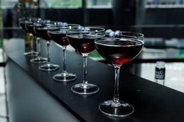 cocktail at the bar, buffet