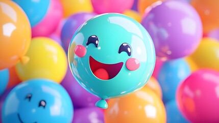 Vibrant and Cheerful Balloons Creating a Festive Background