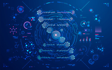 concept of biotechnology advancement, graphic of DNA shape with medical element
