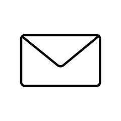 Black outline mail icon. Email and letter icon. Vector illustration for website.