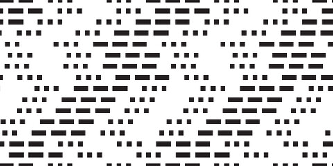 Morse code seamless pattern. Abstract digital bg with specific signs. Squares and rectangles means sos in universal language. Geometric vector texture © Kusandra