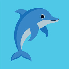 Fototapeta premium Bottlenose dolphin vector art illustration.