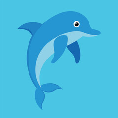 Fototapeta premium Bottlenose dolphin vector art illustration.