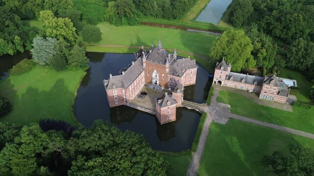 drone video Merode castle belgium europe