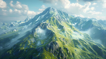 Naklejka premium low square mountain ridge,stockphoto style