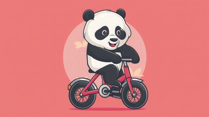 panda bear with a bicycle