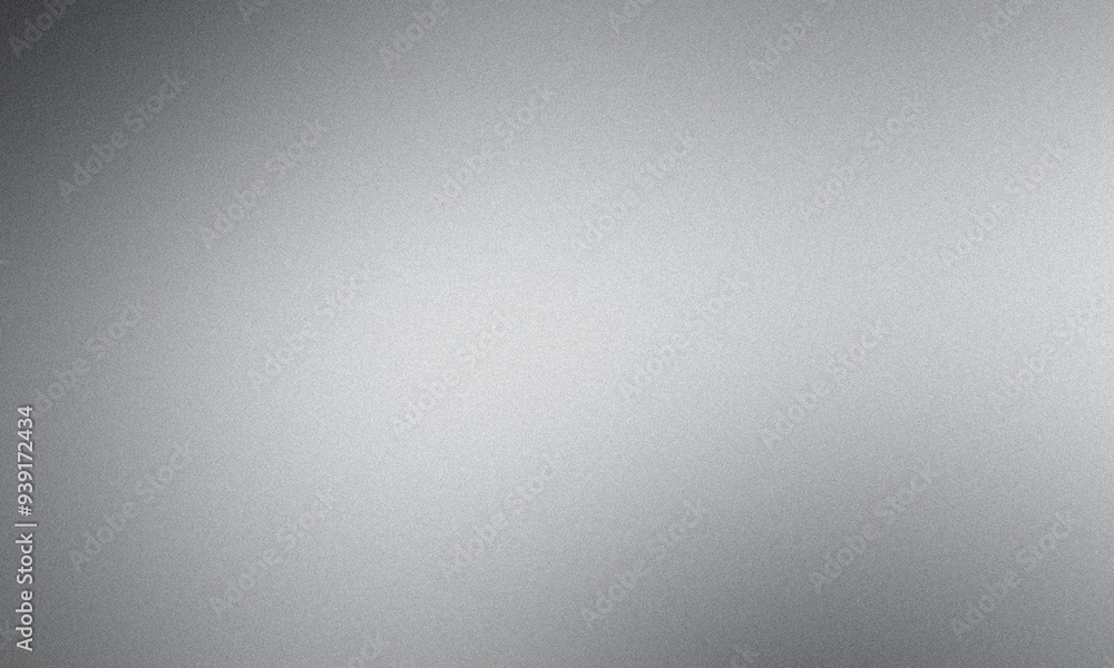 Poster silver background with a grainy texture and a gradient getting darker on the top left corner