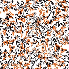 Seamless abstract pattern. Simple background with orange, black, white texture. Digital brush strokes background. Design for textile fabrics, wrapping paper, background, wallpaper, cover.