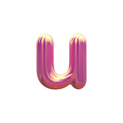 3d alphabet lowercase letter U