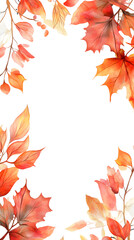 Obraz premium Watercolor Autumn floral frame isolated on white background