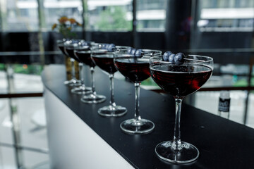 cocktail at the bar, buffet