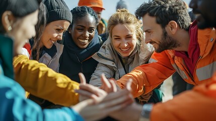 Diverse Aid Workers Collaborating in Global Relief Effort