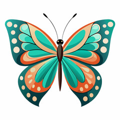 A beautiful butterfly on a white background