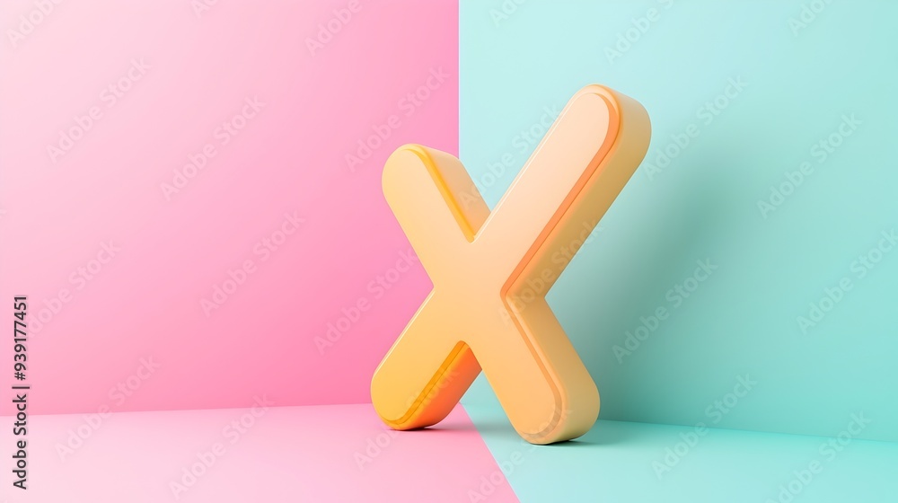Aufkleber soft rubbery 3d check mark icon with rounded edges on pastel background