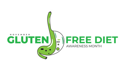 Gluten free diet awareness month. background, banner, card, poster, template. Vector illustration.