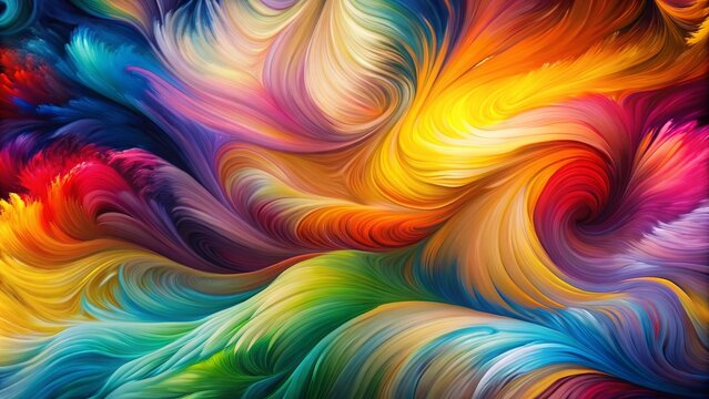 Abstract Empathy: Non-figurative forms, vibrant hues, flowing brushstrokes, evocative of emotions