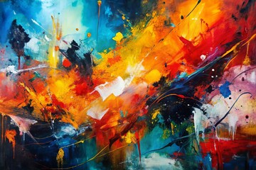 Fototapeta premium Abstract Expressionist Bold - Gestural, textured, monochrome, energetic, experimental