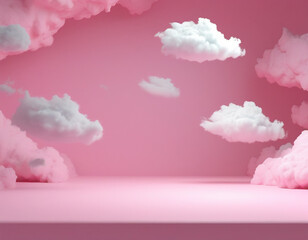 Obraz premium pink background with clouds 