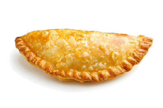 Cheburek - pan fried pie with meat and onions isolated on white