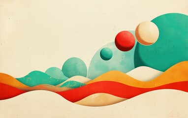 Dreamlike Neon Surrealism: Retro-Futuristic Digital Art of Celestial Bodies and Minimalist Abstract Shapes in a Timeless, Ethereal Landscape for Modern and Nostalgic Designs