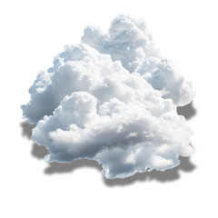 Fluffy White Cloud Isolated on White Background
