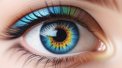 Right Eye With Rainbow Colors