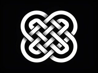 Fototapeta premium Black and White Interlaced: Minimalist, elegant, solidarity, support, strength