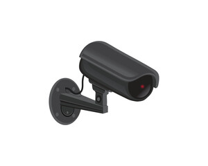 vector design of a black CCTV camera which is usually installed in homes, offices or buildings to monitor the movement or activity of inanimate or living objects such as people, cars, trucks, etc.