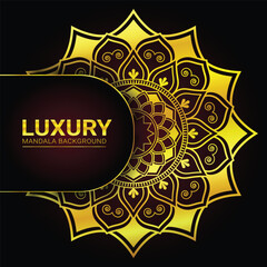 Luxury ornamental mandala design background in gold color golden pattern Arabic Islamic east style