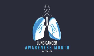 Lung cancer awareness month. background, banner, card, poster, template. Vector illustration.