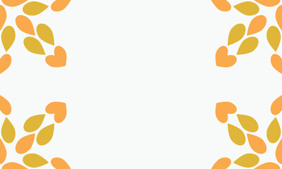 leaves on a white background with space for text. Vector illustration.