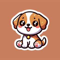 dog with cute face sticker