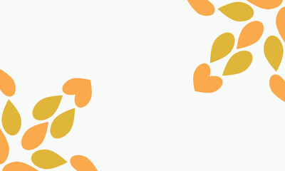 leaves on a white background with space for text. Vector illustration.