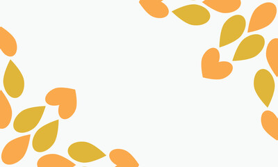 leaves on a white background with space for text. Vector illustration.