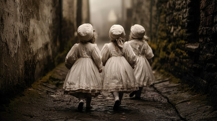 Haunting Halloween Night A Glowing Jack-O'-Lantern Stands Guard Before a Spooky Fog-Enveloped Haunted House Under the Full Moon, Creating the Perfect Eerie Atmosphere.