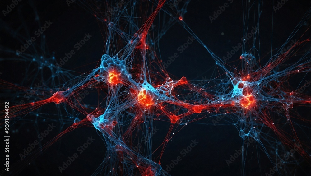 Poster neural network abstract: a mesmerizing abstract representation of a neural network, with intricate l