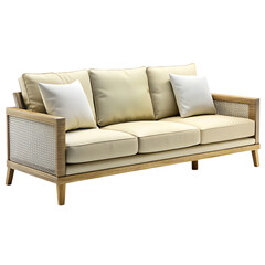 Naklejka premium Comfortable Contemporary Sofa for Indoor or Outdoor Settings with Modern Design and Cozy Appeal