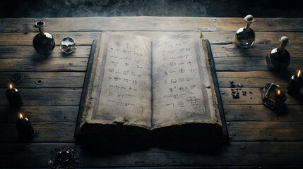 Obraz premium Haunting Halloween Night A Glowing Jack-O'-Lantern Stands Guard Before a Spooky Fog-Enveloped Haunted House Under the Full Moon, Creating the Perfect Eerie Atmosphere.