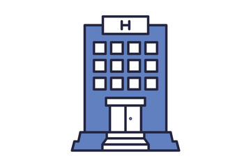 Hotel icon. icon related to action plan. suitable for web site, app, user interfaces. line icon style