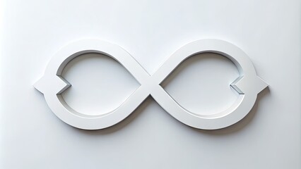 Fototapeta premium Sleek, continuous circular arrows in a modern, minimalist design, symbolizing unity, wholeness, and infinity, set against a clean, white, and minimalist background.