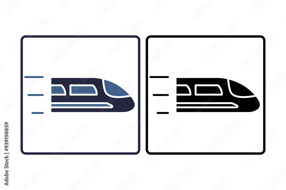 Poster fast train icon. icon related to action plan. suitable for web site, app, user interfaces. solid ico