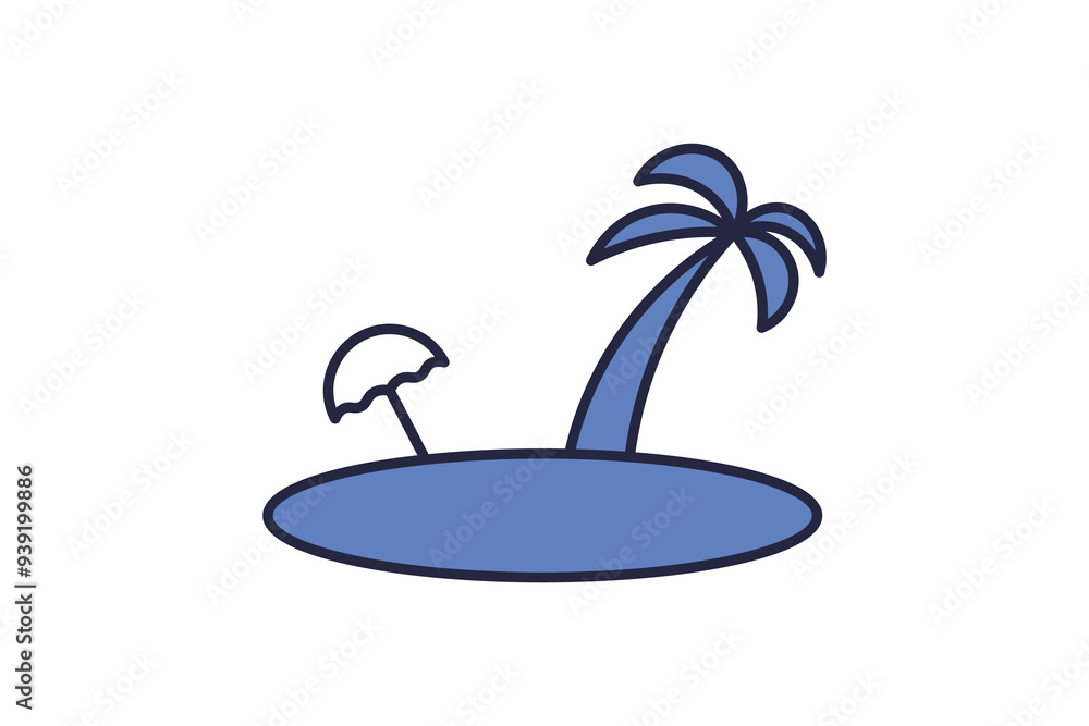 Poster beach icon. icon related to action plan. suitable for web site, app, user interfaces. flat line icon