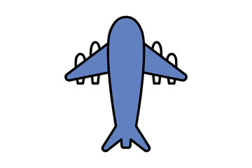 Airplane icon. icon related to action plan. suitable for web site, app, user interfaces. flat line icon style