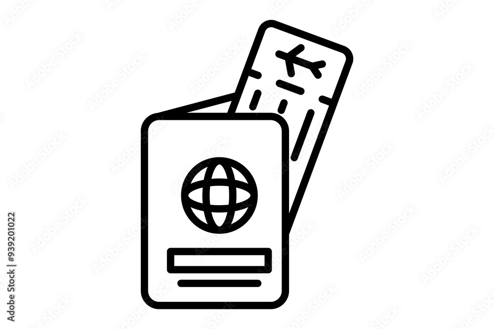 Poster passport icon. icon related to action plan. suitable for web site, app, user interfaces. line icon s