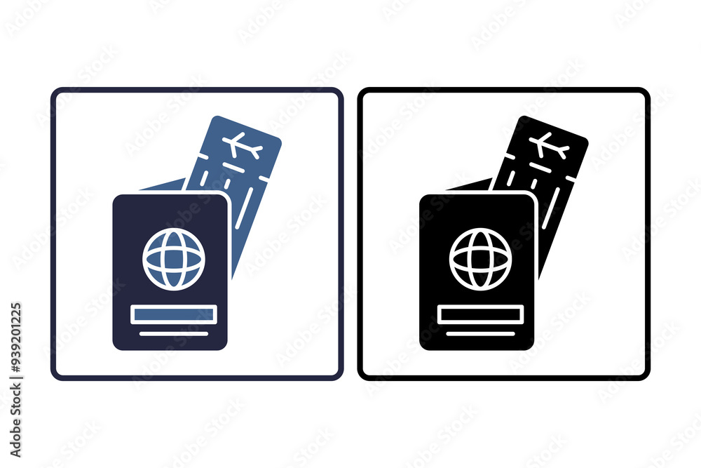 Poster passport icon. icon related to action plan. suitable for web site, app, user interfaces. solid icon 